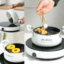 idrop [ 2L ] 18CM Kitchen Tempura Frying Cooking Pot / Kuali Goreng & Memasak / 白色字母双耳油炸锅(双耳汤锅)