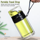 idrop [ 500ml ] 2IN1 Premium High Grade Glass Drinking Flask Tea Separation Bottle With SUS304 Stainless Filter / Botol Minuman Kaca 2 Dalam 1 Bersama Penapis Keluli Tahan Karat / 富光双层玻璃杯大容量茶水分离杯车载便携商务水杯