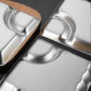 idrop Stainless Steel Food Tray Snack Plate SUS304 / Pinggan Makan Keluli Tahan Karat / 正方形304不锈钢格碟(饺子盘) [ 17.5 X 17.5 X 2.5CM ]