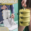 idrop [ 3 LAYER ] 2.4L Portable Lunchbox with SUS304 Stainless Steel Inner / Bekas Bekal Makanan 3 Lapis Mudah Alih / 手提三层不锈钢304饭盒2.4L