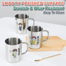 idrop [ 400ml ] Family Theme Drinking Cup SUS304 Stainless Steel [ 1PC ] / Cawan Minum Tema Keluarga Keluli Tahan Karat / 不锈钢大号马克杯400ML(内外304加贴花 )(无盖无盒)