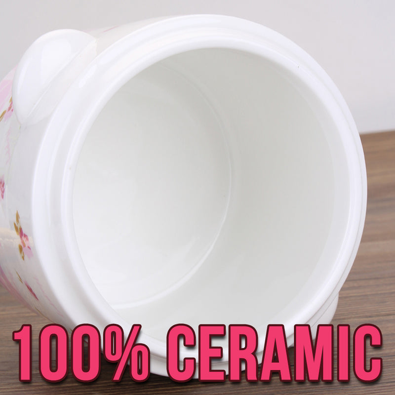idrop 740ml Ceramic Floral Stew Pot