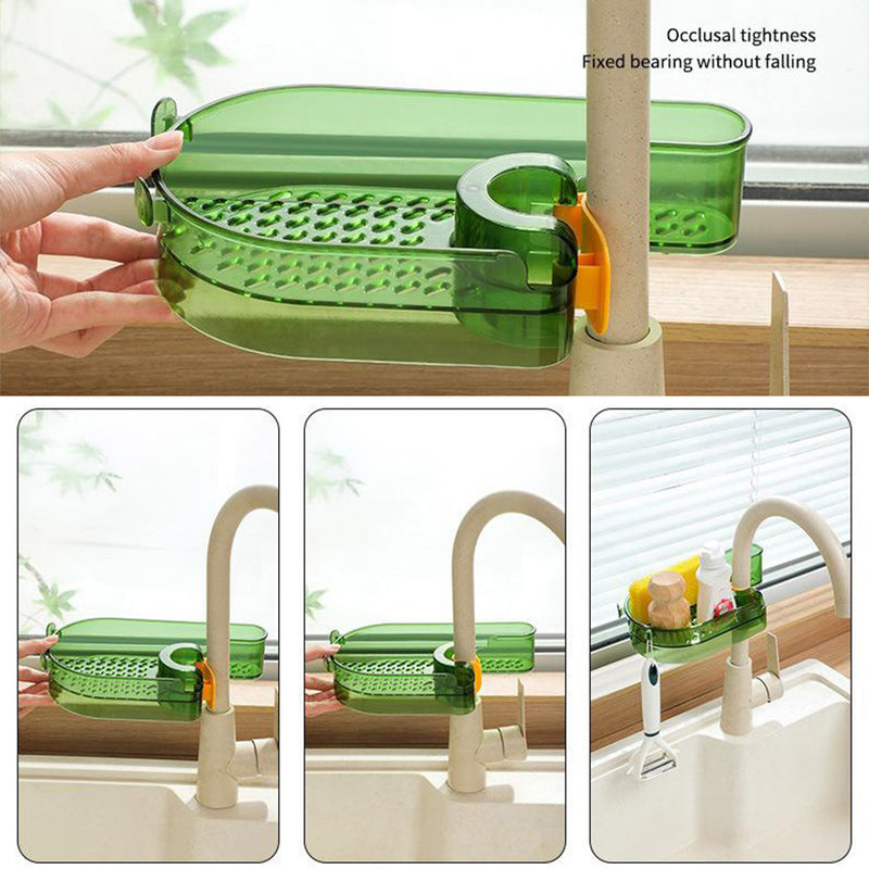 idrop Faucet Pipe Mounting Rack Shelf / Rak Paip Sinki / 免安装塑料水龙头置物架长款