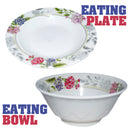 idrop Floral Pattern Kitchen Dining Tableware Set 4 [ 8 Pcs / 16 Pcs ]