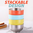 idrop [ 12CM / 300ml ] Stainless Steel SUS304 Antibacterial Double Layer Eating Bowl Mangkuk Makan Keluli Tahan Karat 抗菌彩色不锈钢双层碗(304不锈钢)