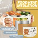 idrop [ 1000ml ] Stainless Steel Instant Noodle Food Bear Design Eating Bowl