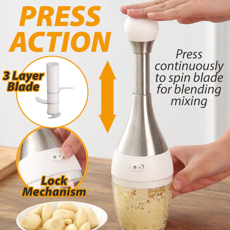 idrop Handheld Manual Press Blender Mixer Garlic Chopper / Alat Blender Tangan Jenis Tekan /