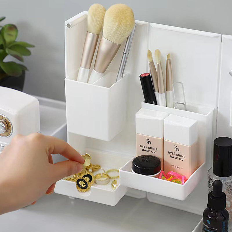 idrop Foldable Multifunction Storage Box For Stationary & Jewelry / Kotak Boleh Lipat Pelbagai Guna Penyimpanan Barangan Kecil / 多功能折叠置物架(桌面立体可折叠学生收纳盒)