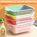 idrop Retractable Kitchen Drainage Wash Basket / Bakul Basuh Sayur dan Buah / 双层可伸缩塑料沥水蓝