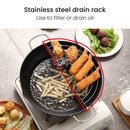 idrop [ 28CM ] Japanese Style Wide Iron Deep Frying Pan with Draining Rack / Kuali Memasak / 日式宽铁煎锅带沥水架