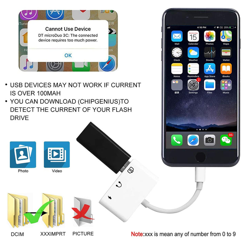 idrop [ 3 IN 1 ] OTG Adapter Cable iOS to iOS USB 3.0 3.5mm Aux Port