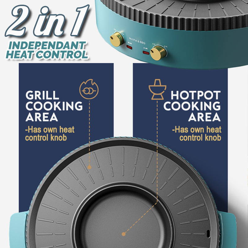 idrop [ 2 IN 1 ] Multifunction Electric Hot Pot  & BBQ Cooking Grill Cooker [ 1700W ]