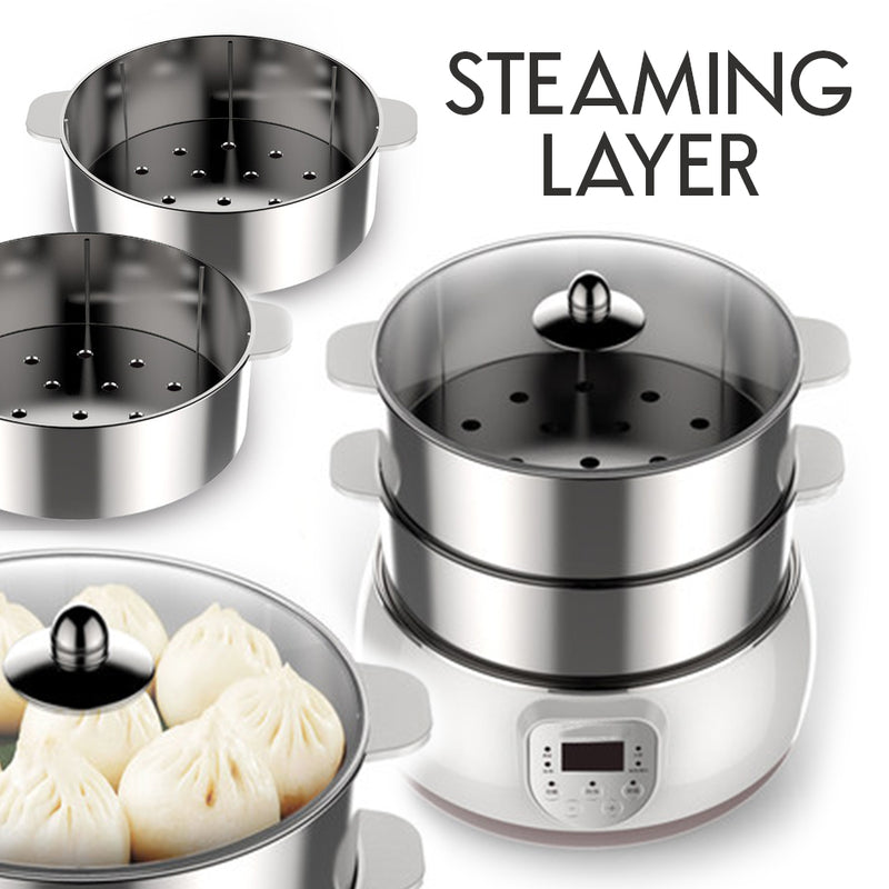 idrop 22CM - Multifunction 2 Layer Electric Cooker & Steamer