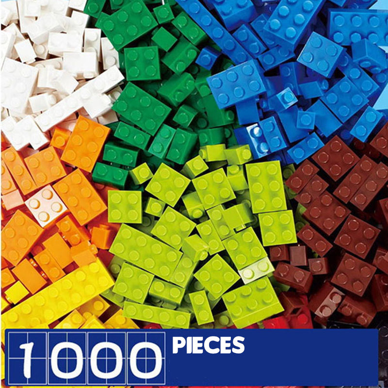 idrop 1000pcs DIY Building Blocks Colorful Fun Assembling Toy Bricks for Children