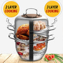idrop [ 32CM ] 3 LAYER Multifunction SUS304 Stainless Steel Kitchen Cooking Steam Pot / Kuali Periuk Stim dan Memasak / 32CM不锈钢法拉赫三层多用