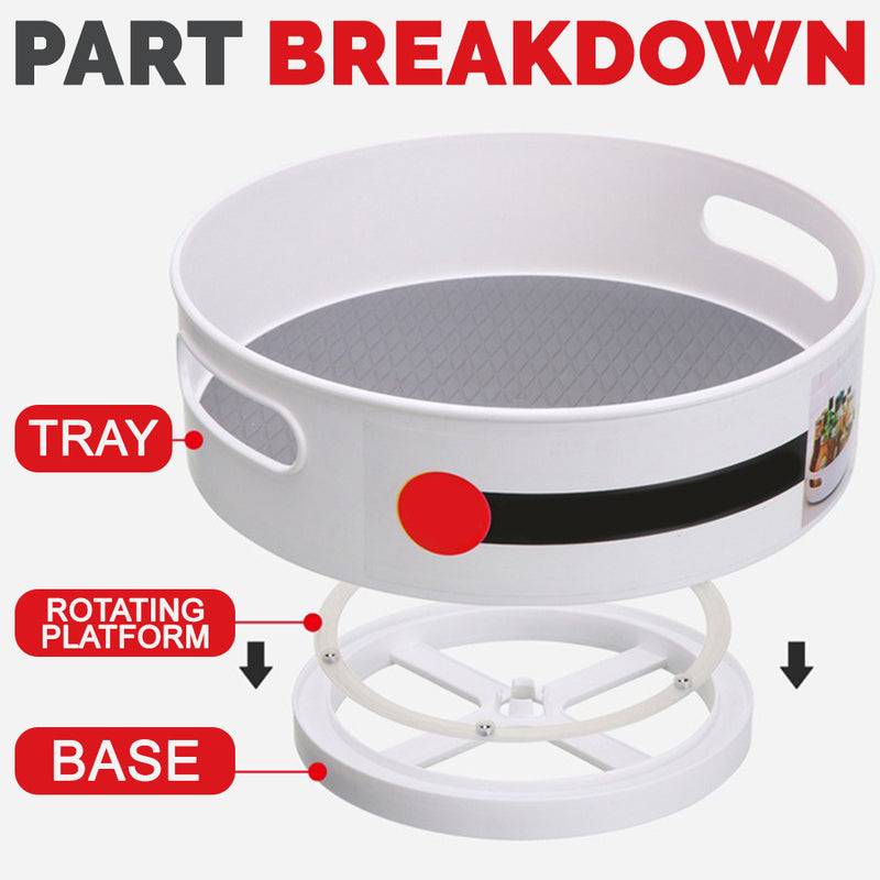 idrop [ 30cm ] 360 Degree Rotating Anti Skid Kitchen Storage Tray