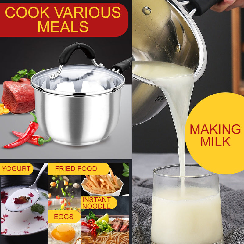 idrop [ 18CM ] Milk Pot Induction Stainless Steel Cooking Pot
