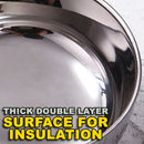 idrop [ 560ml ] 14CM Stainless Steel Heat Insulation Seal Lid Food Bowl / Mangkuk Makanan Penutup Penebat Panas Tahan Karat / 304全钢密封不锈钢钻石碗双层隔热碗带密封盖)