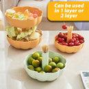 idrop [ 2 LAYER ] Pumpkin Shape Dried Fruit Snack & Candy Storage Bowl Tray Snack Plate / Bekas Simpan Makanan & Gula-Gula / 塑料南瓜双层果盘