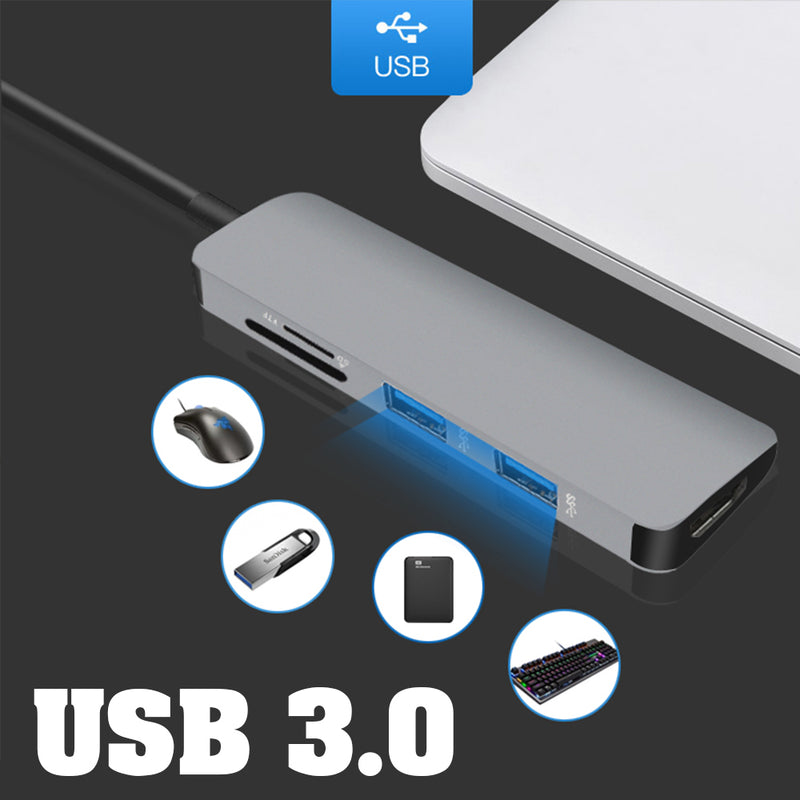 idrop USB C EXPANDER - To HDMI + USB 3.0 + SD / TF Card Reader Multifunction Adapter