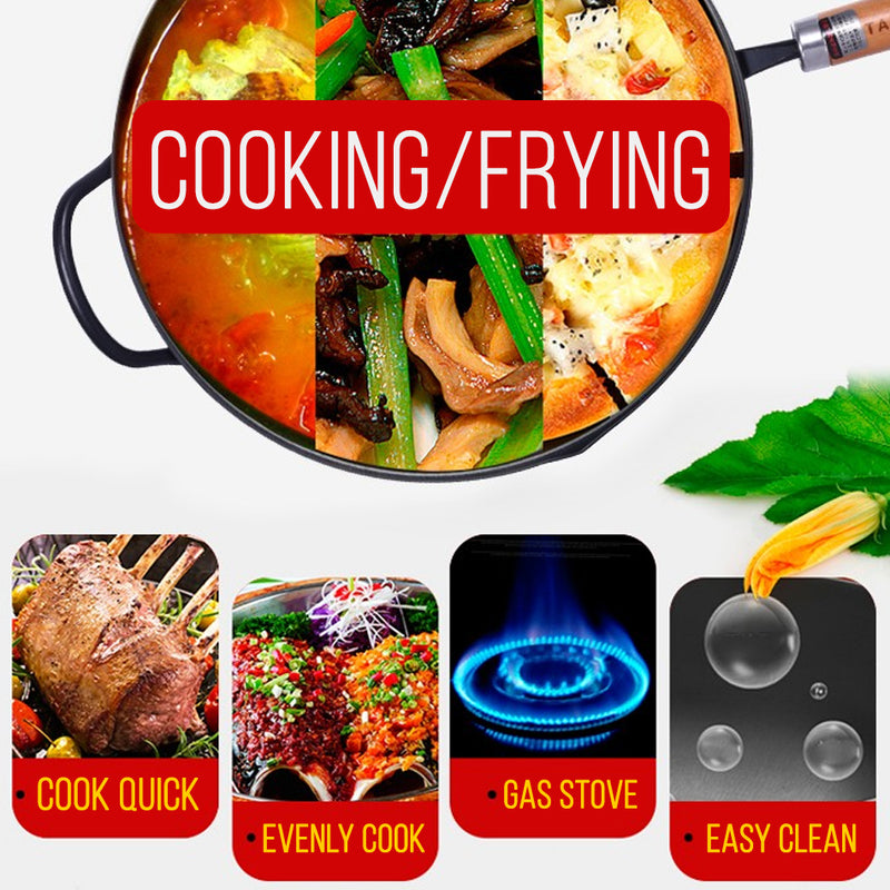 idrop 33CM Nonstick TAMASAKI Round Bottom Kitchen Cooking Wok