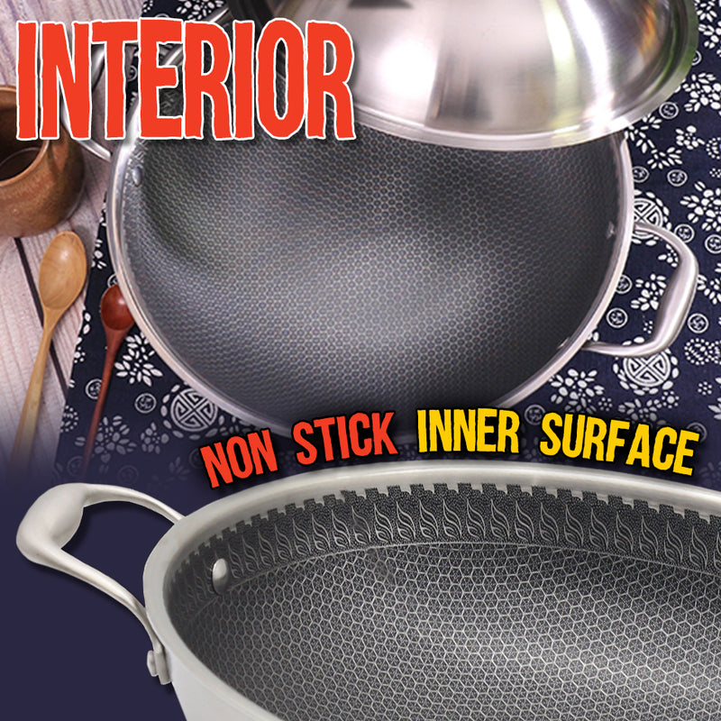 idrop 38CM Non Stick Kitchenware Cookware Cooking Pot + Lid Cover