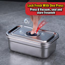 idrop [ 1000ml +1600ml ] SUS304 Stainless Steel Food Storage Fresh Keeping Container Set / Bekas Makanan Keluli Tahan Karat / (1000+1600ML)全钢密封保鲜盒方形2件套 (304)