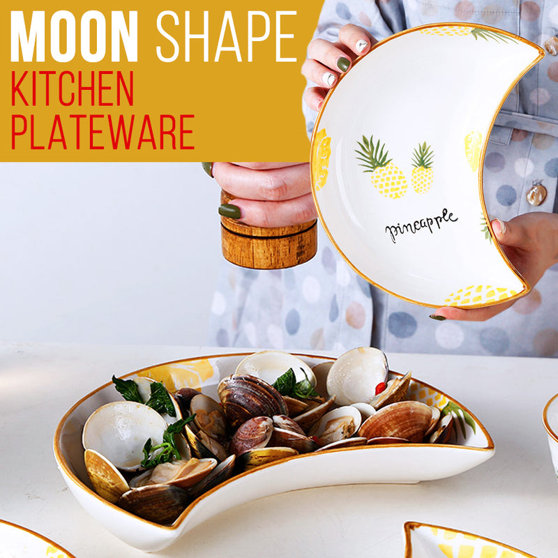 idrop 20PCS Moon Dish Ceramic Tableware Platter Set