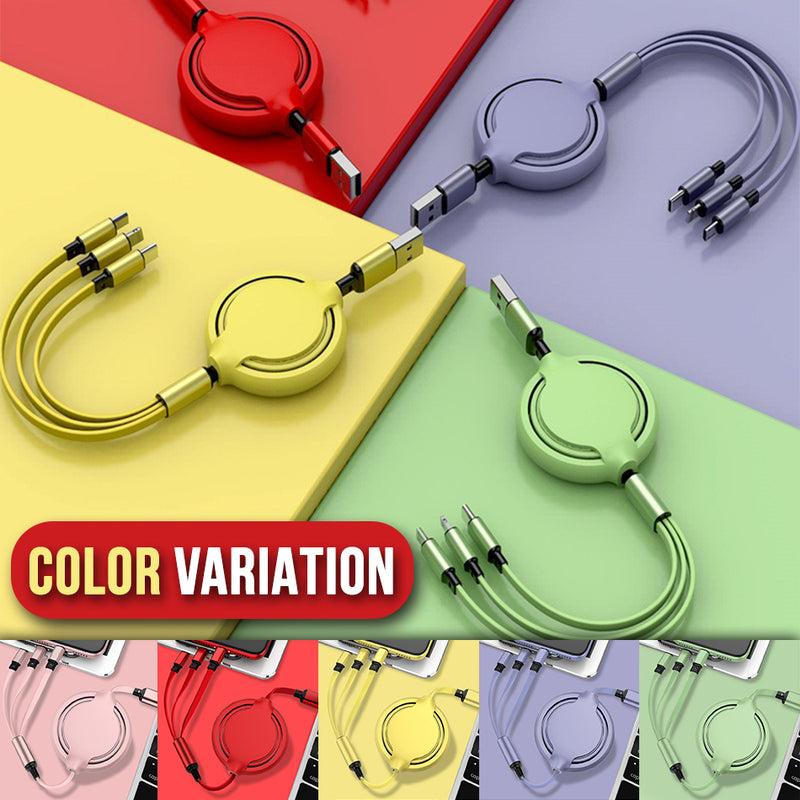 idrop 3 IN 1 Retractable Extendable USB to Type C / Micro USB / Apple Compatible Charging Cable