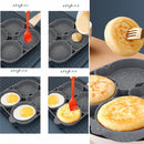 idrop [ 4 SLOT ] 4 IN 1 Egg Omelette Burger & Pancake Frying Pan / Kuali Masak Telur dan Burger / 电磁炉燃气两用4格鸡蛋煎盘 (2圆形2小熊)