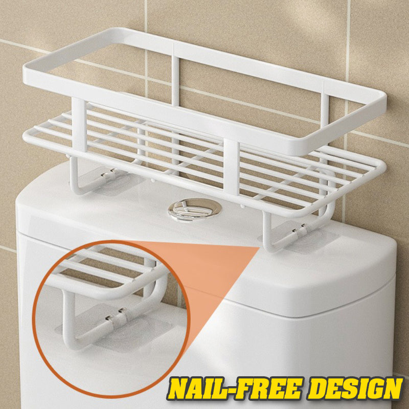 idrop Three Layer Iron Toilet Shelf Storage Rack with Hooks / Rak Penyimpanan Barang Tandas Jamban 3 Lapis / (强力胶)三层马桶上方置物架