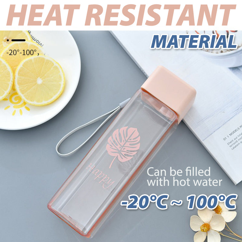 idrop [ 500ml ] Square Transparent Plastic Drinking Water Bottle / Botol Minuman Plastik / 500ML方形透明PC水壶