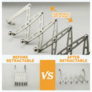 idrop [ 6 Hook ] Stainless Steel Retractable Extendable Door Hanging Hanger Hook