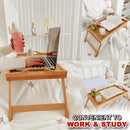 idrop WOODEN BAMBOO PALLET Foldable Lazy Table / Meja Lipat Kayu Buluh / 木质懒人桌子 [ 30CM x 50CM ]