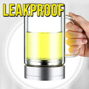 idrop [ 520ml ] Double Layer Glass Heat Insulation Drinking Cup with Stainless Steel Filter with Lid Cover / Cawan Gelas Minuman Penebat Haba / 带盖不锈钢过滤网双层玻璃隔热饮水杯