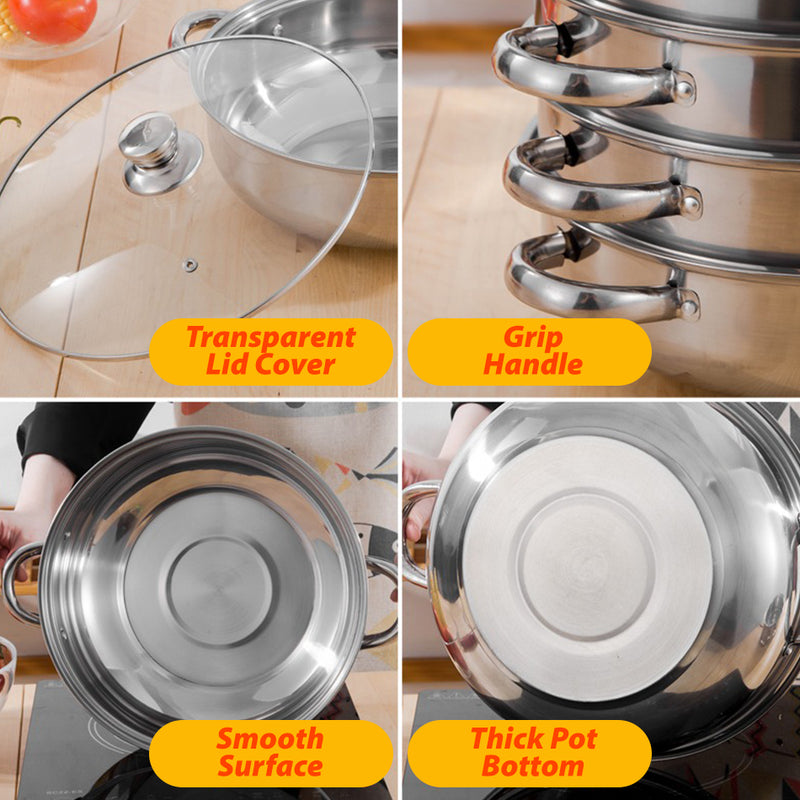 idrop [ 4 LAYER ] Stainless Steel Steamer Cooker Cookware / Periuk Masak Stim Keluli Tahan Karat / 32CM四层 蒸锅