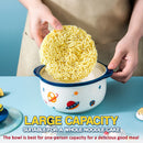 idrop [ 1000ml ] 15CM Ceramic Noodle Bowl with Glass Lid Cover / Mangkuk Mee Seramik 15CM dengan Penutup Kaca / 1000ML太空手机支架陶瓷 面碗(15CM)