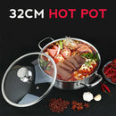 idrop 32CM Kitchen Cooking Hot Pot with Glass Lid