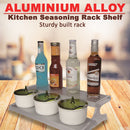 idrop Double Layer Aluminium Alloy Seasoning Rack + 3PCS Jar / Rak Dapur + 3PCS Bekas Perencah / 厨房架+3PCS调味罐