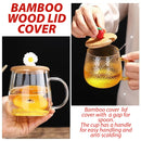 idrop [ 420ml ] High Temperature Resistant Drinking Glass Mug / Cawan Minum Kaca Tahan Panas / 锤纹冰川卡通玻璃杯420ML