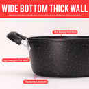 idrop [ 24CM ] 4.3L Maifan Stone Nonstick Aluminium Soup Pot With Glass Lid Cover / Periuk Mangkuk Masak / 24CM铝汤锅玻璃盖)