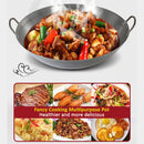 idrop [ 43CM ] Stainless Steel Binaural Frying Pan Wok / Kuali Masak Keluli Tahan Karat / 43CM不锈钢砂光双耳炒锅