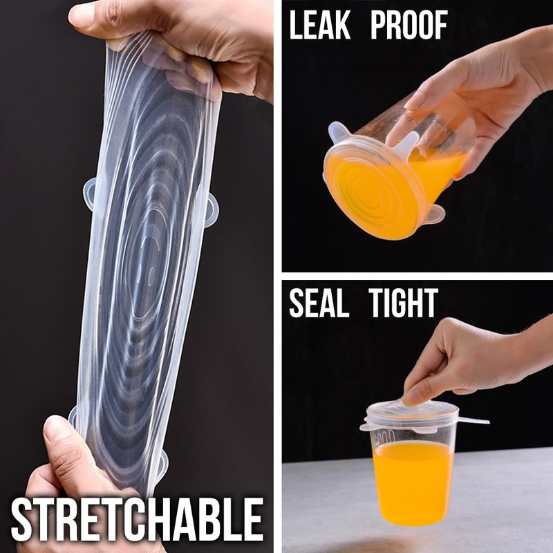 idrop 6PCS Multisize Stretchable Silicone Food Storage Cover Waterproof & Leakproof