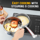 idrop [ 18CM ] Stainless Steel SUS316 Nonstick Honeycomb Single Handle Milk Pot + Steamer Layer / Periuk Masak Susu Keluli Tahan Karat + Pengukus / 316不锈钢双面蜂窝单柄奶锅+蒸笼18CM