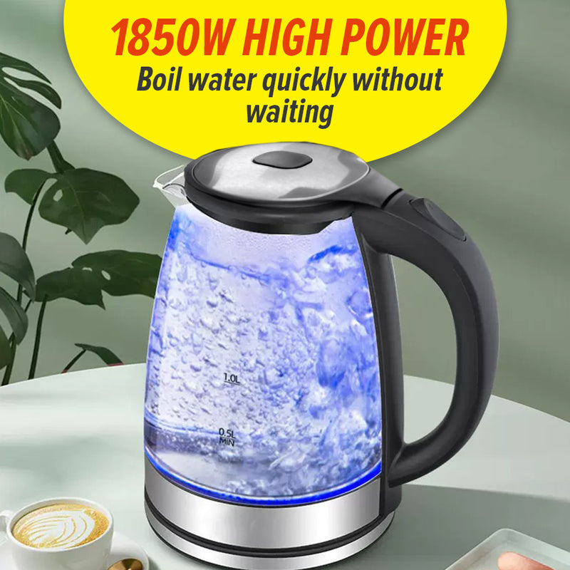 idrop [ 1.7L ] Glass Electric Kettle 1850W / Cerek Air Kaca Elektrik 1700ml / 【1.7L】玻璃电热水壶1850W