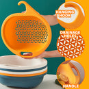 idrop Kitchen Drain Wash Basket for Fruits Vegetables & Plate Dishes / Bakul Basuh Buah Sayur dan Pinggan Mangkuk / 可悬挂塑料沥水蓝