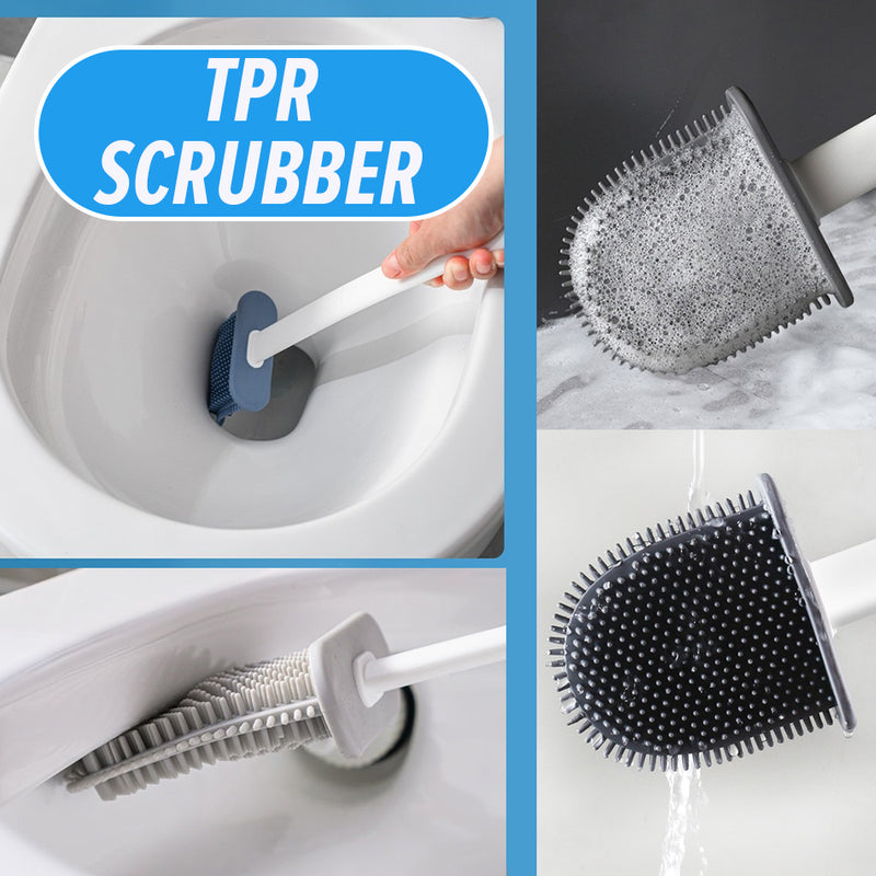 idrop [ 2 IN 1 ] Toilet Silicone Scrubber + Brush Berus / Pencuci Jamban & Tandas / 两把刷子硅胶马桶刷(硅胶+刷)