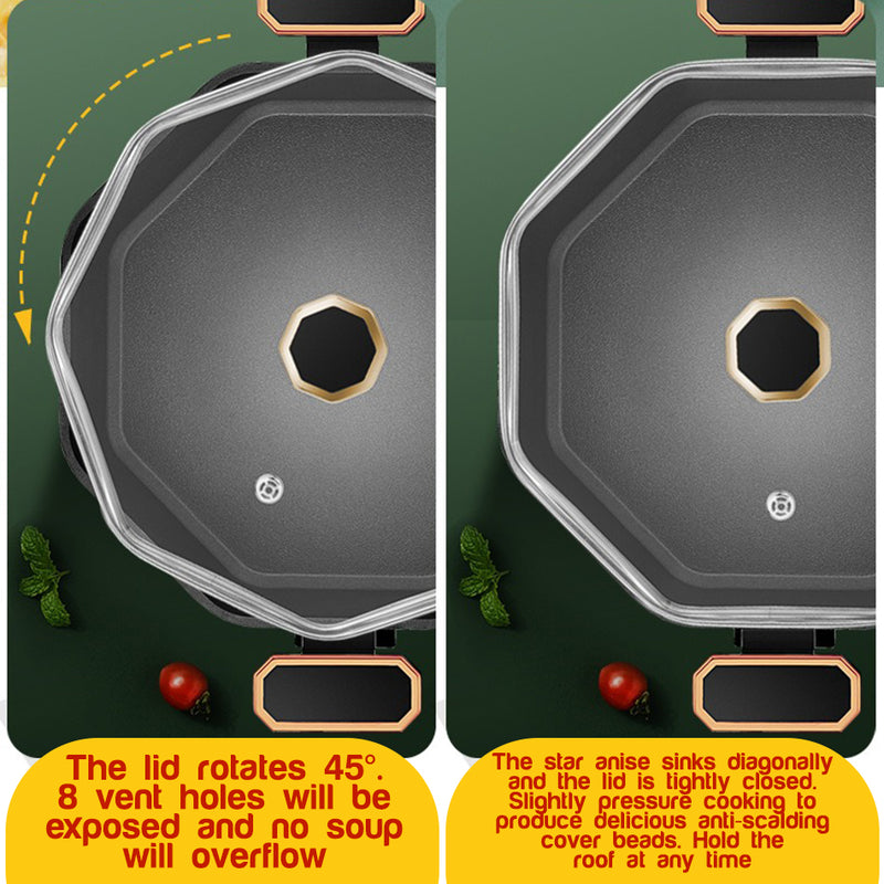 idrop [ 5L ] Octagonal Electric Nonstick Cooking Hotpot / Periuk Masak Hot Pot Bentuk Octagon / 八角电火锅 5升