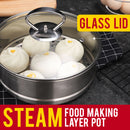 idrop 2 Layer Stainless Steel Kitchen Cooking Soup & Steaming Pot [ 22cm / 24cm / 26cm ]