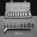 idrop [ 10PCS ] Head Bolt Elbow Socket Wrench Repair Tool Set / Set Alat Pembuka Skru Soket / 10PCS套筒组合 TOOLS SETS